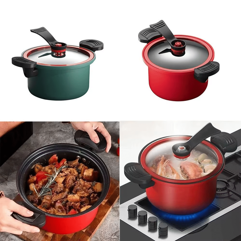 3.5L Micro Pressure Stew Pot with Glass Lid