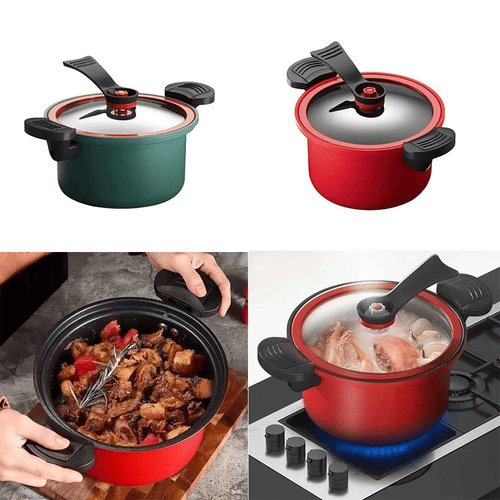 3.5L Micro Pressure Stew Pot with Glass Lid