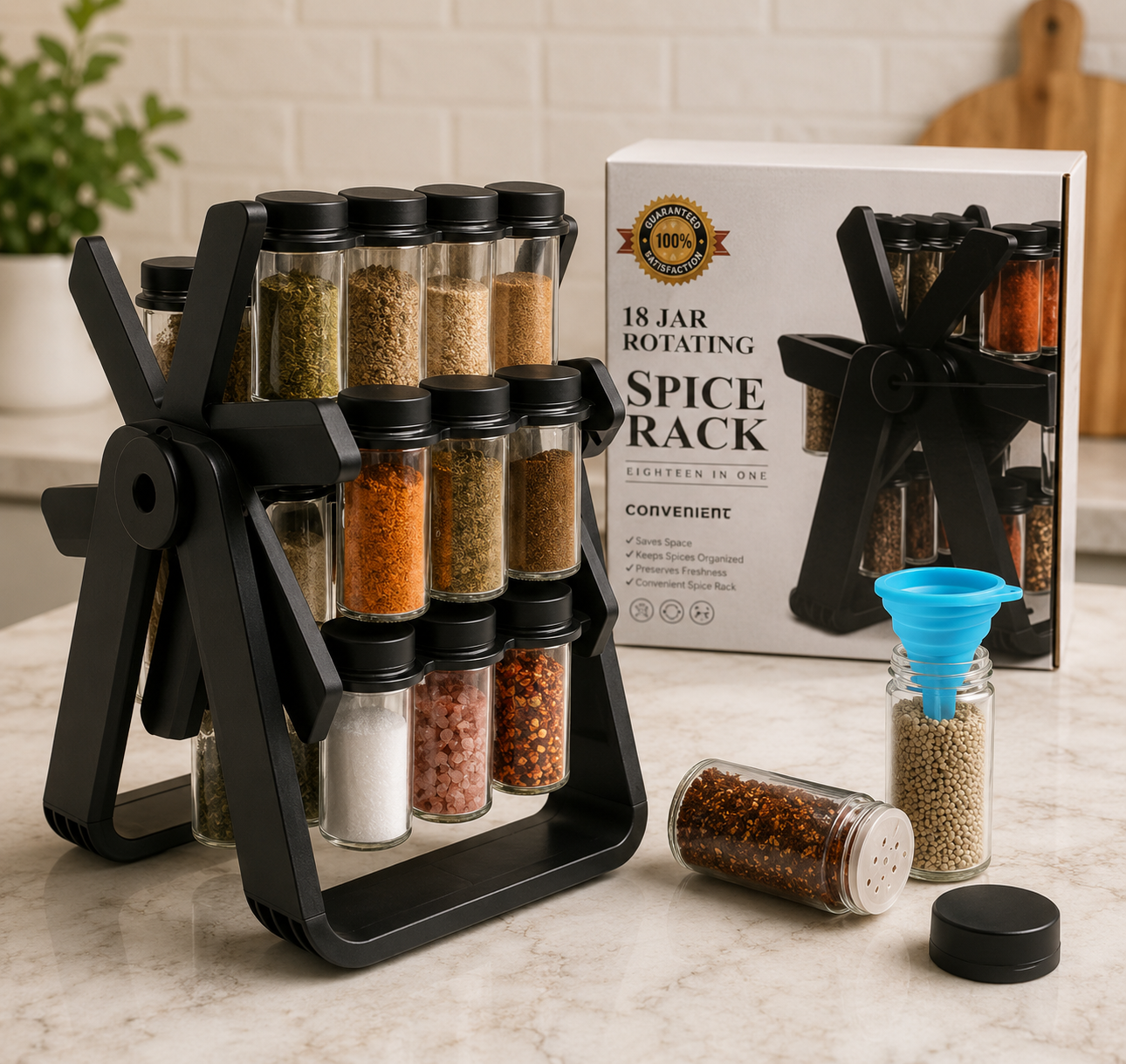 18 Jar Rotating Spice Rack