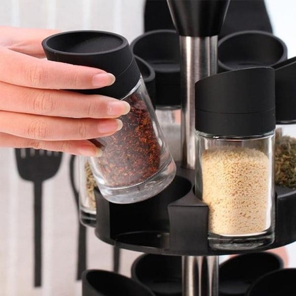 Rotating Spice Rack — 12-Jar 2-Tier Set