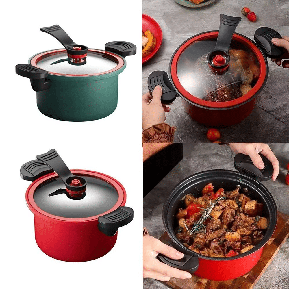 3.5L Micro Pressure Stew Pot with Glass Lid