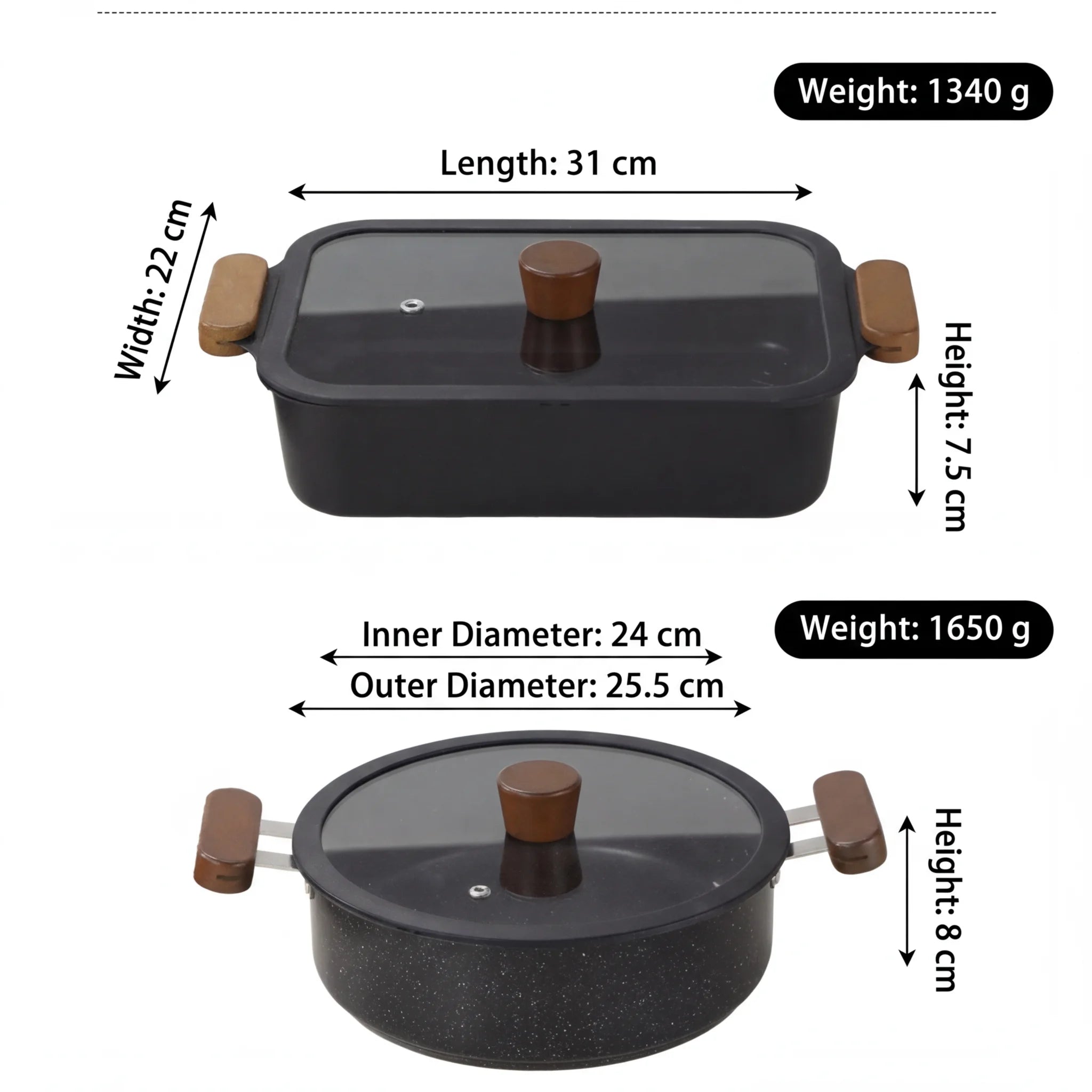10-Piece Non-Stick Cookware Set with Glass Lids