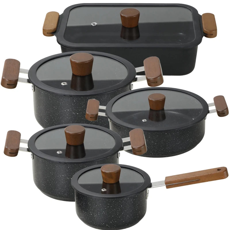 10-Piece Non-Stick Cookware Set with Glass Lids