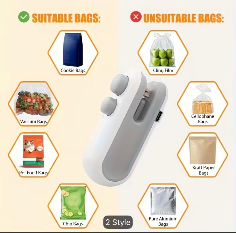 Mini Bag Sealer – 2-in-1 Heat Seal & Cutter