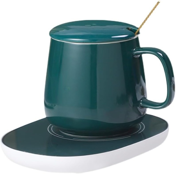 Ceramic Mug Set With Warming Coaster