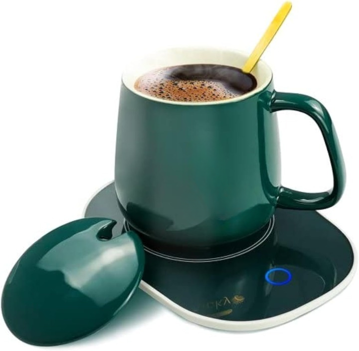 Ceramic Mug Set With Warming Coaster