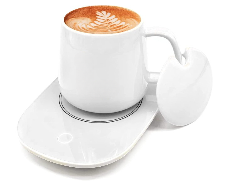 Ceramic Mug Set With Warming Coaster