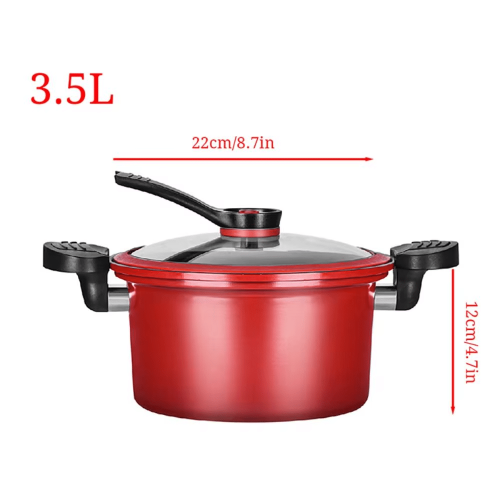 3.5L Micro Pressure Stew Pot with Glass Lid
