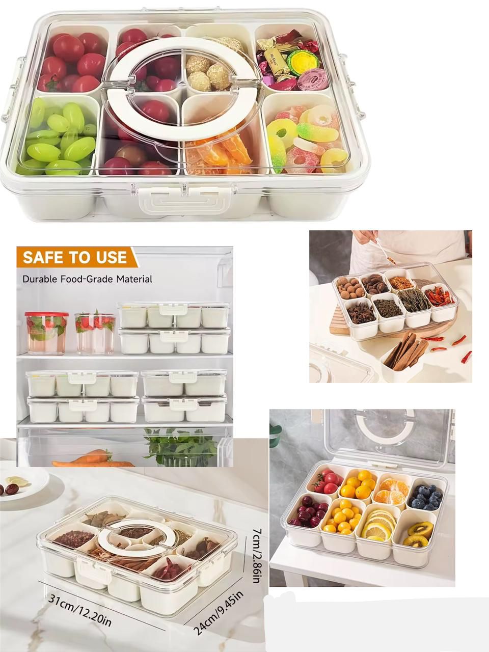 8 Compartment Food Storage Box