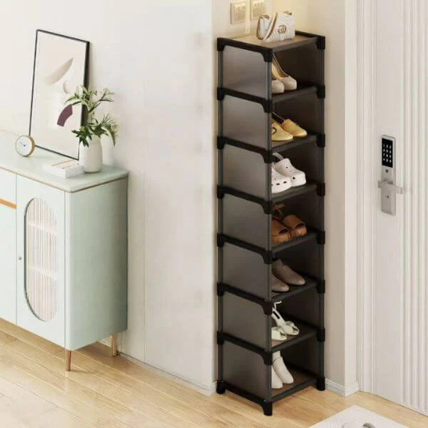 Space-Saving Multi-Tier Plastic Shoe Storage Rack
