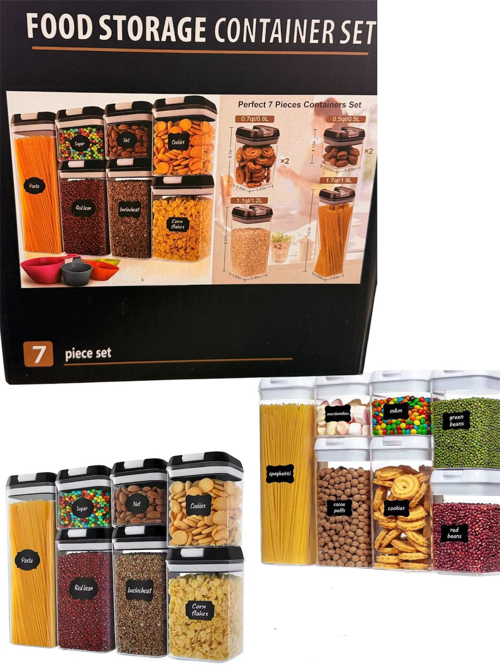 7 Piece Food Storage Container Set