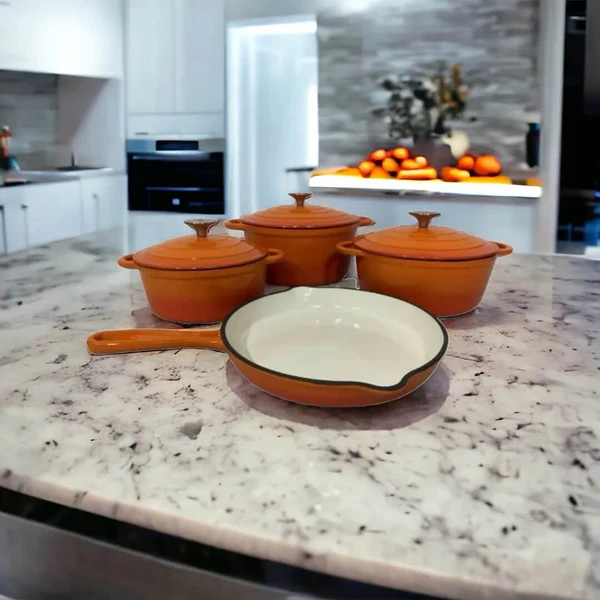 7-Piece Enamel Cast Iron Cookware Set