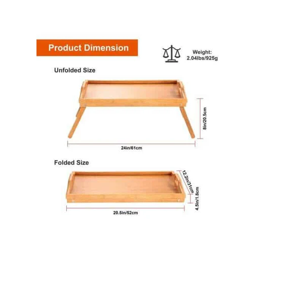 Bamboo Folding Bed Tray Table