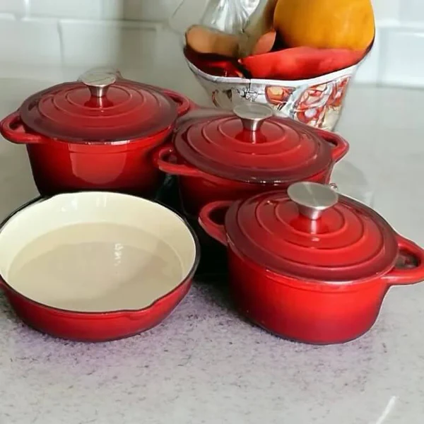 7-Piece Enamel Cast Iron Cookware Set
