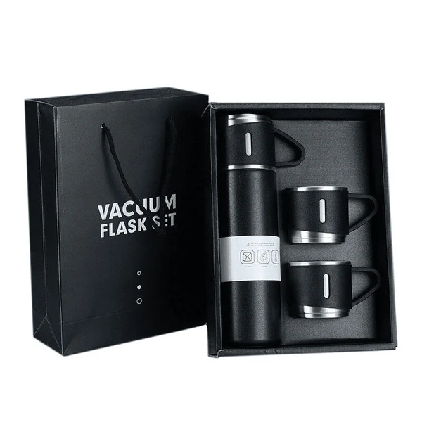 500ml Vacuum Flask Gift Set with 3 Mugs