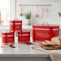 4-Piece Metal Bread Box & Kitchen Canister Set