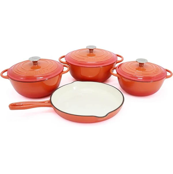 7-Piece Enamel Cast Iron Cookware Set