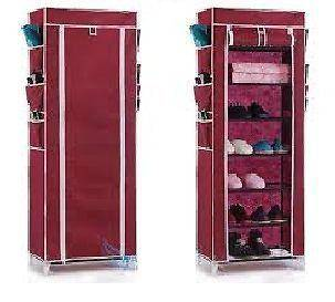 9-Layer Canvas Shoe Rack with Cover