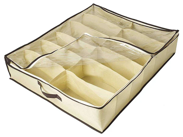 Under-Bed Shoe Organizer – Stores 12 Pairs